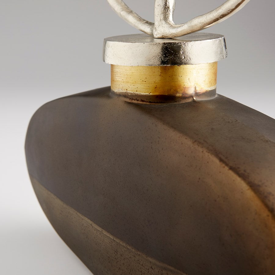 Urn with oval shape circle lid - The Nifty Decor