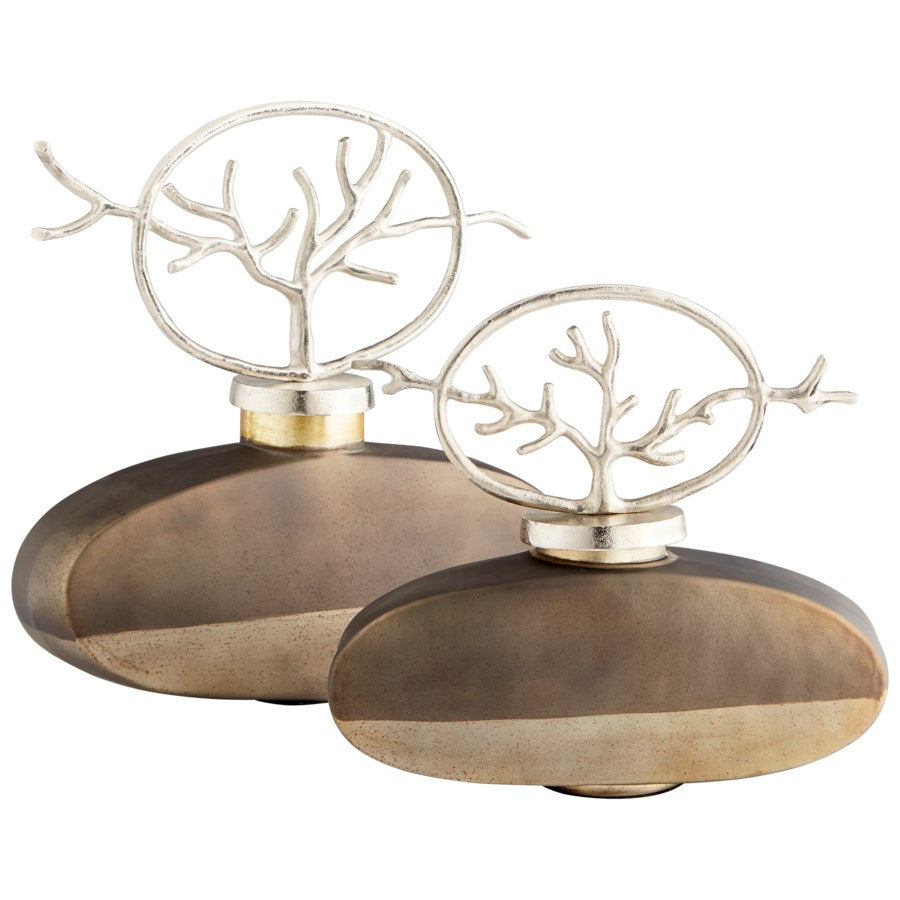 Urn with oval shape circle lid - The Nifty Decor