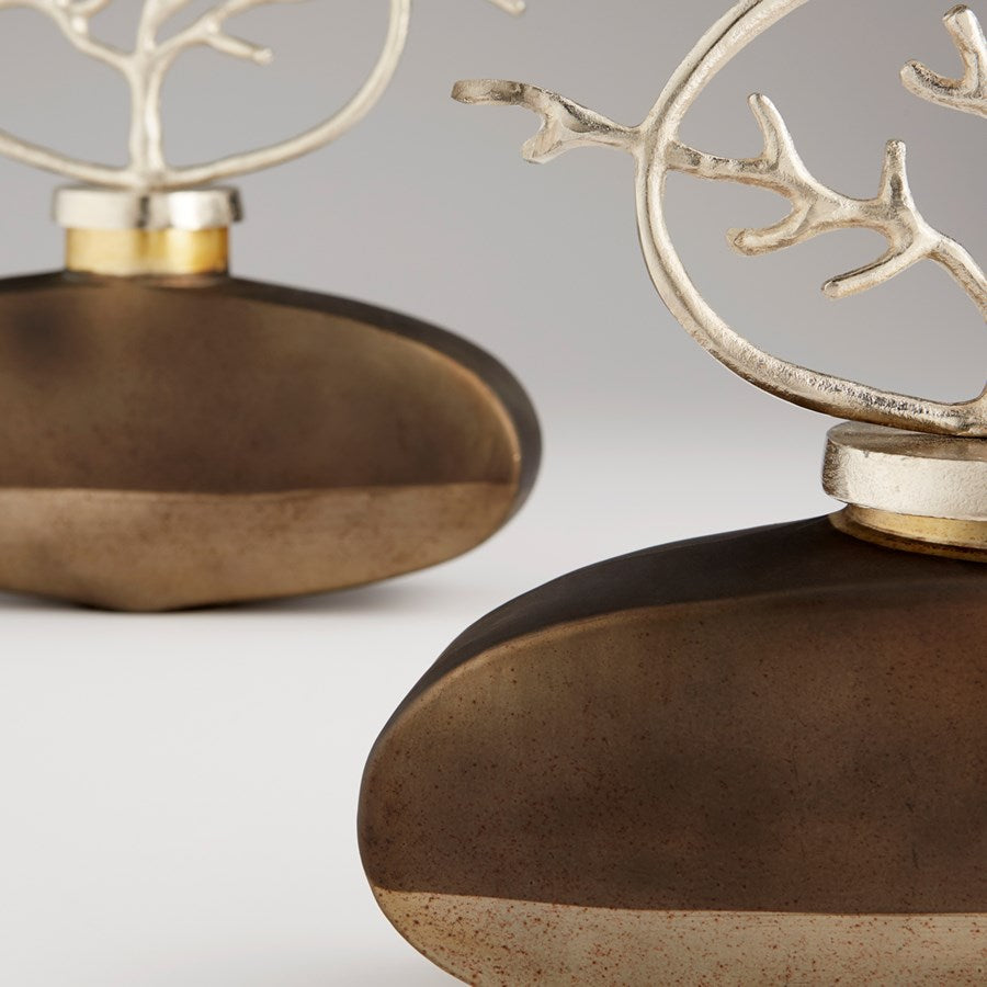 Urn with oval shape circle lid - The Nifty Decor