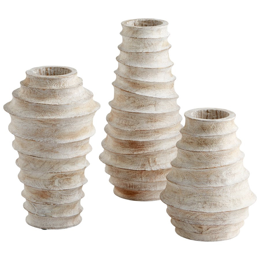 Ribbed Whitewashed Vase - The Nifty Decor