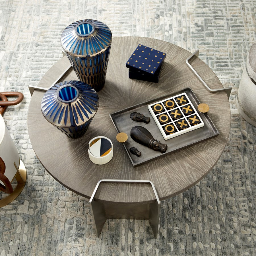 Silver tray with gold handle - The Nifty Decor