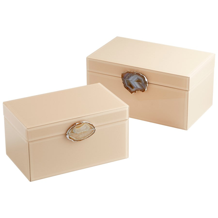 Glossy beige finish Container - The Nifty Decor
