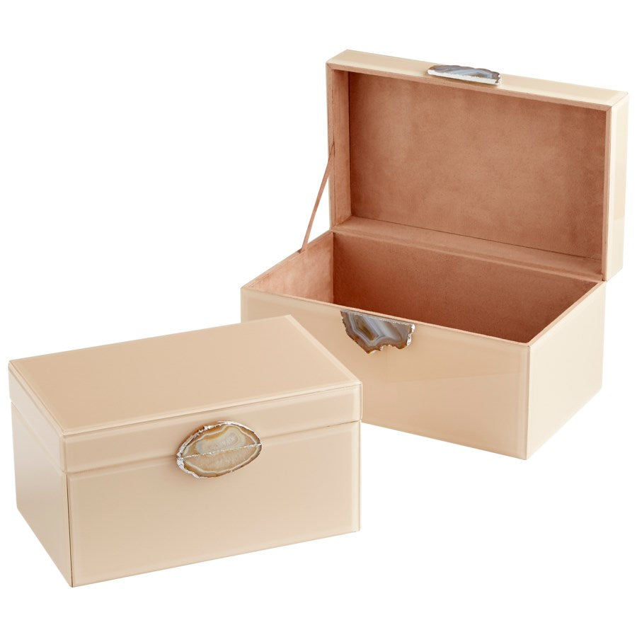 Glossy beige finish Container - The Nifty Decor