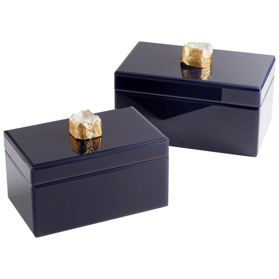 Glossy blue finish container - The Nifty Decor