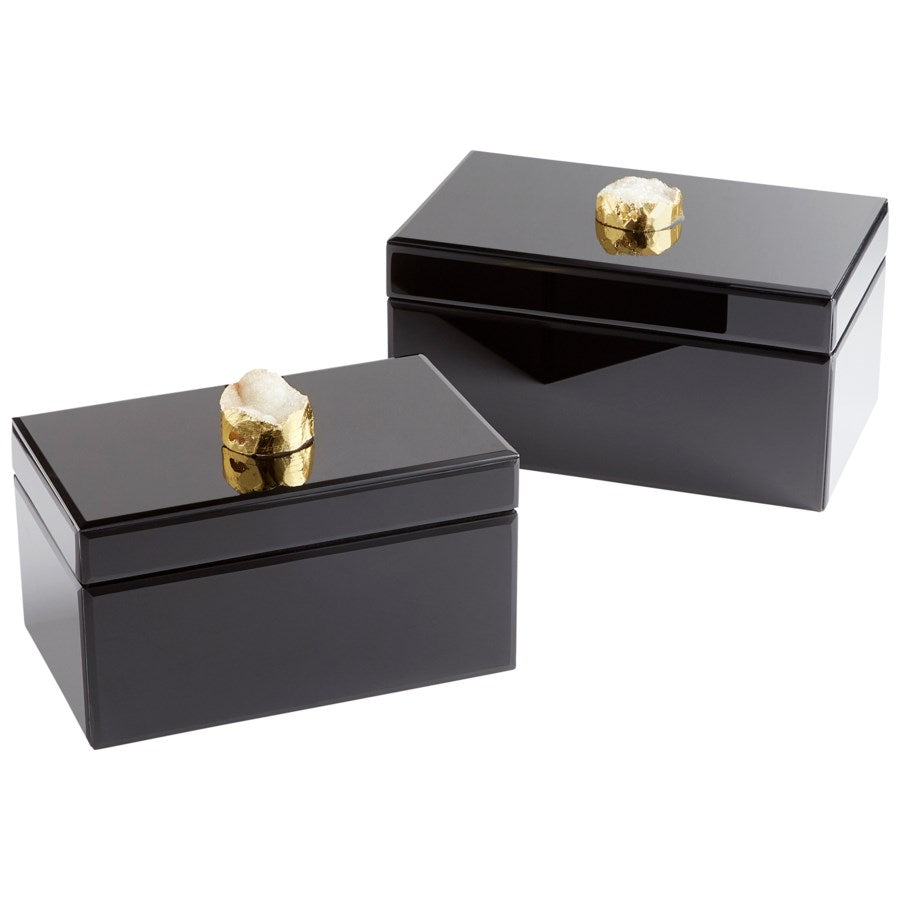 Glossy black finish container - The Nifty Decor