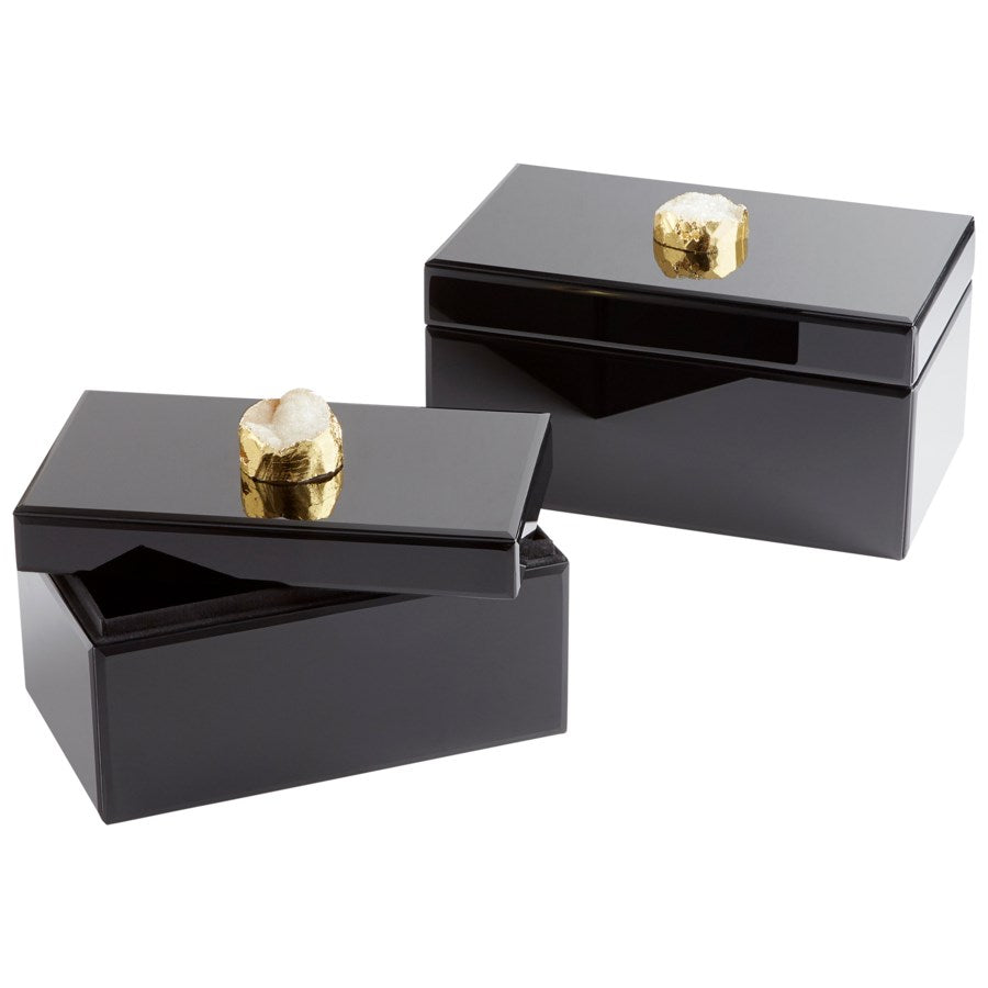 Glossy black finish container - The Nifty Decor