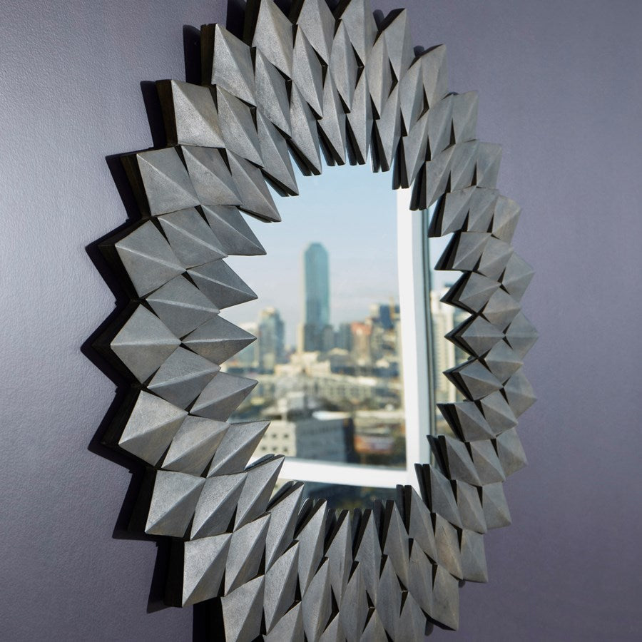 Weathered grey finish frame mirror - The Nifty Decor
