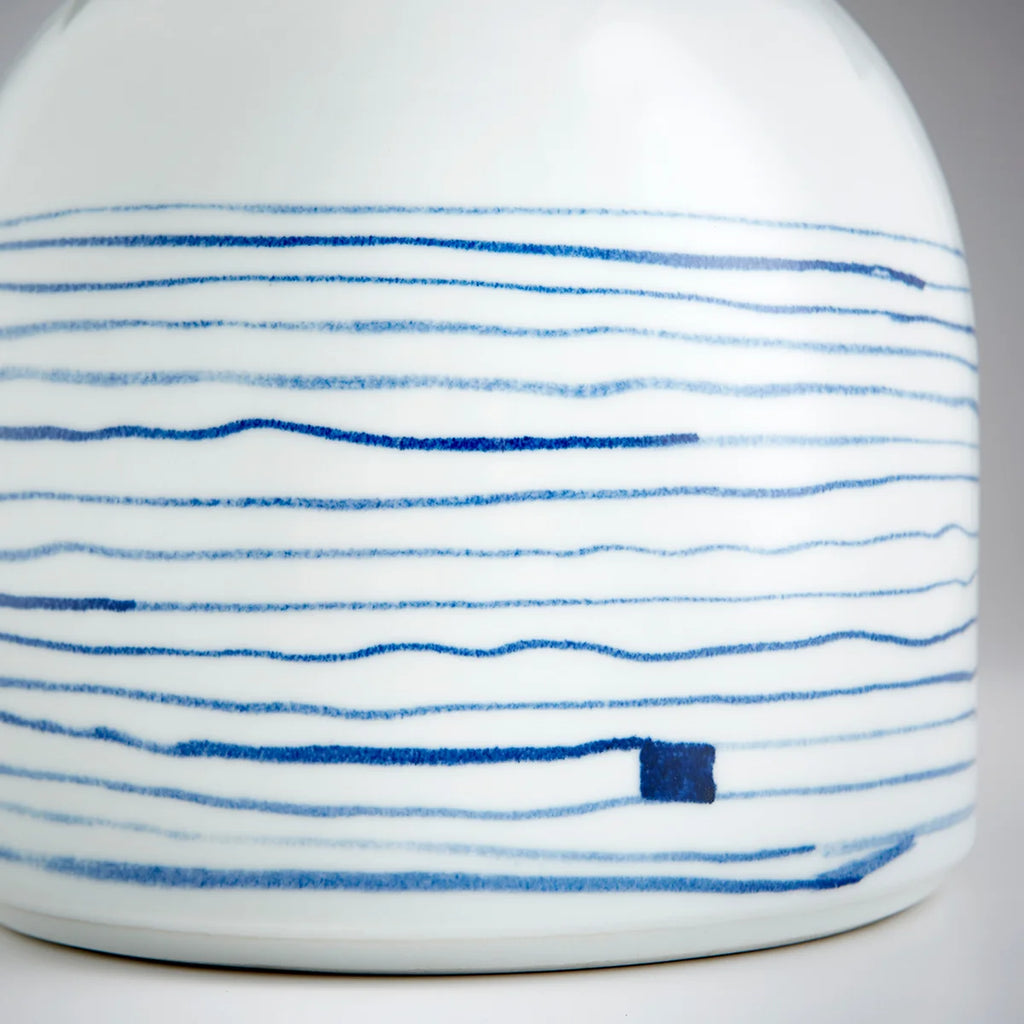 Blue and White Ceramic Vase - Bombay Mercantile
