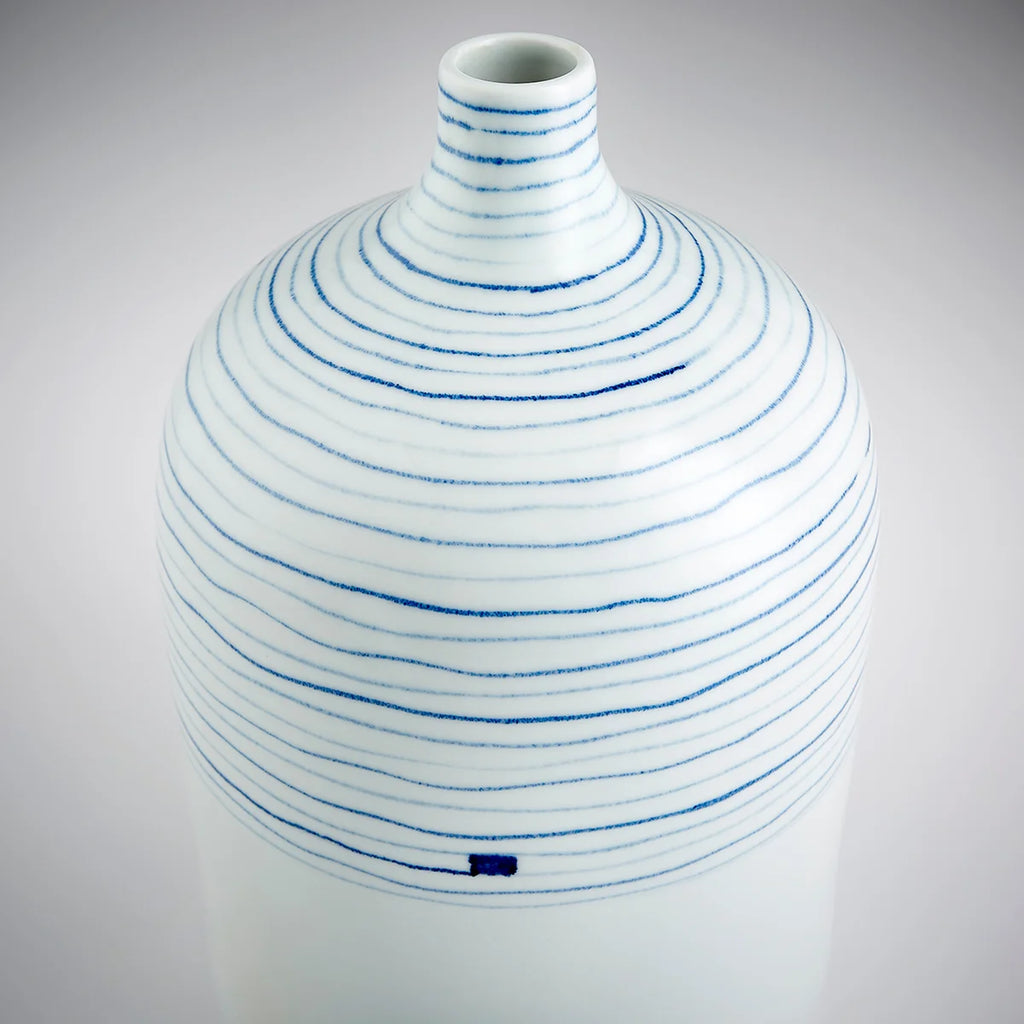 Blue and White Ceramic Vase - Bombay Mercantile