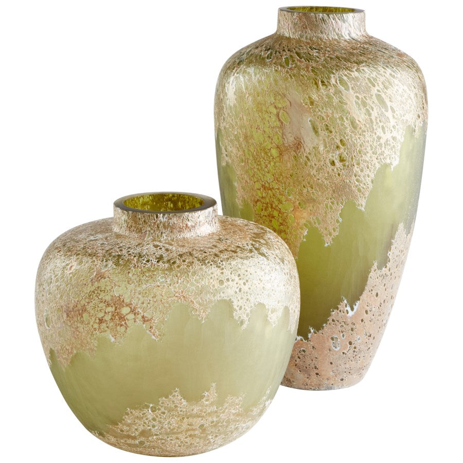 Greenish Stone Glass Vase - The Nifty Decor