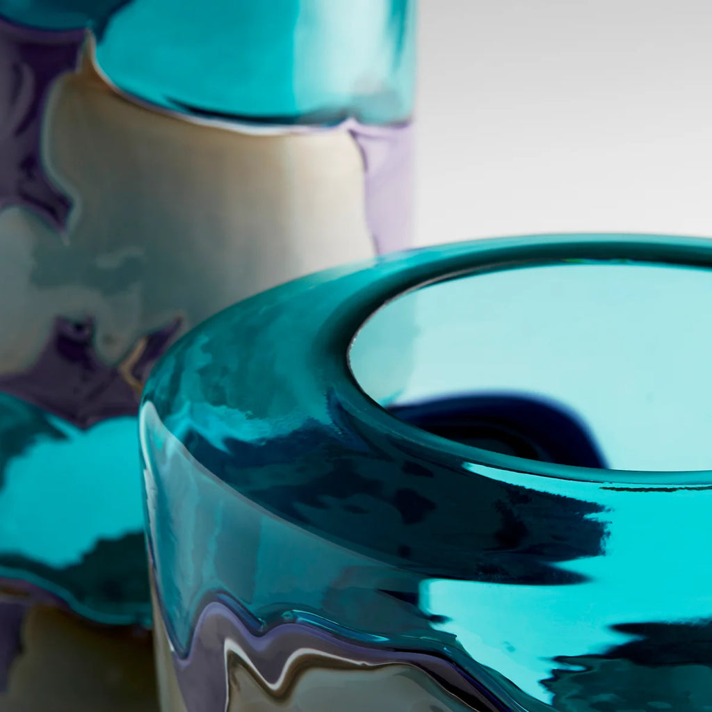 Multicolored Glass Vase - Bombay Mercantile