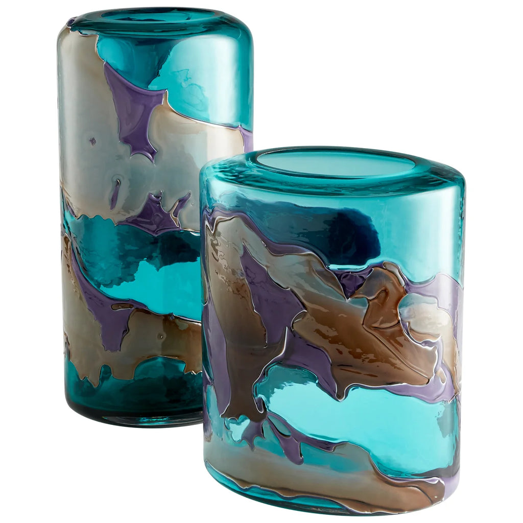 Multicolored Glass Vase - Bombay Mercantile