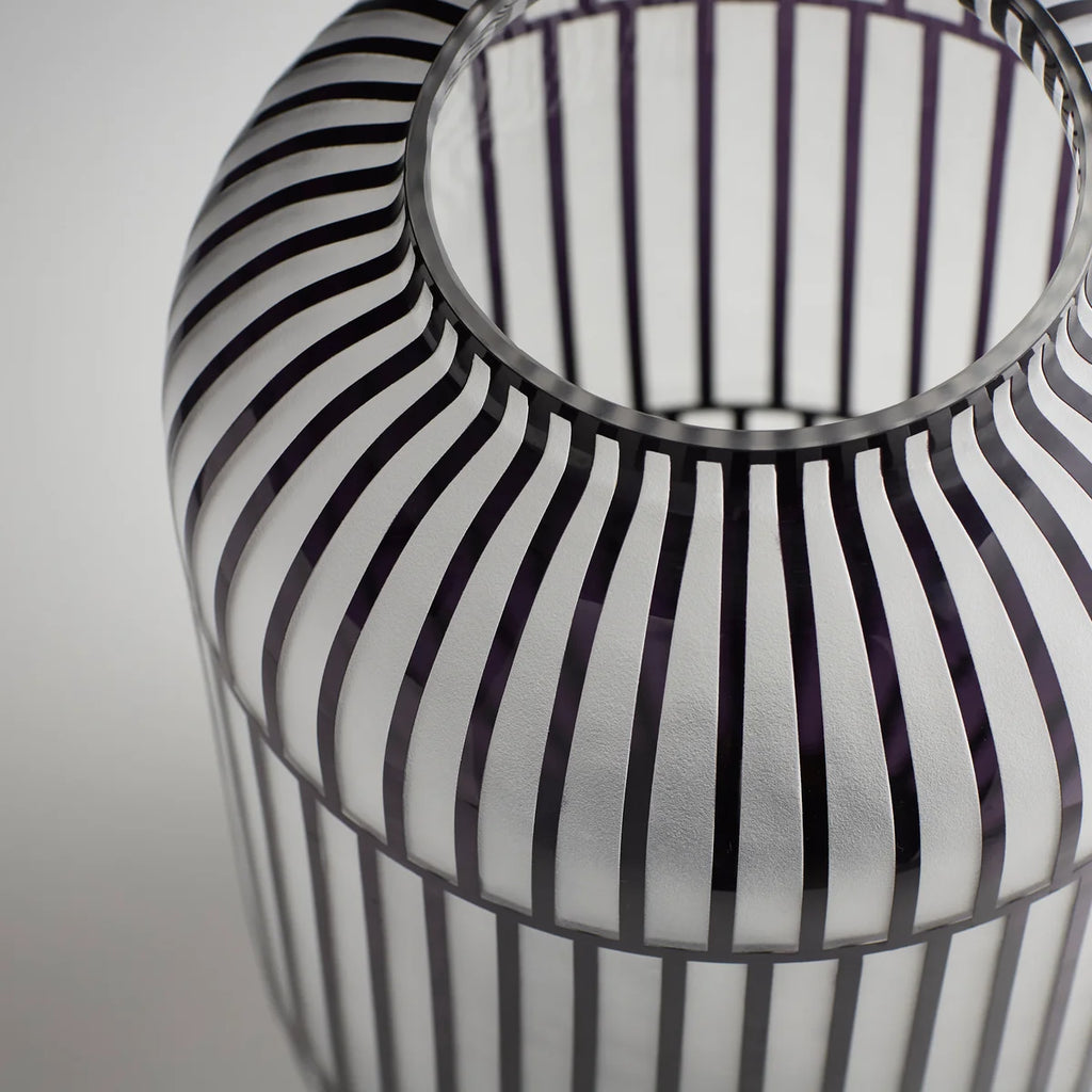 Geometric Drum Glass Vase - Bombay Mercantile