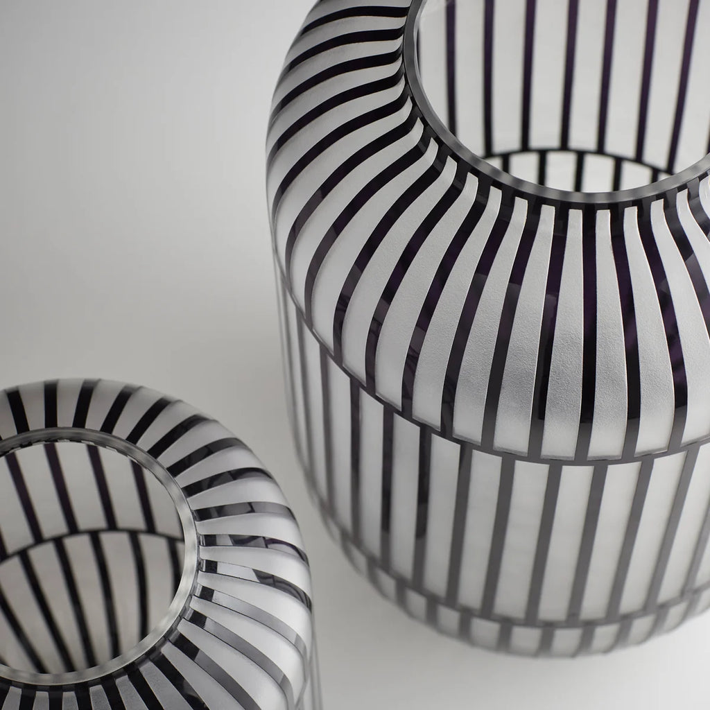 Geometric Drum Glass Vase - Bombay Mercantile