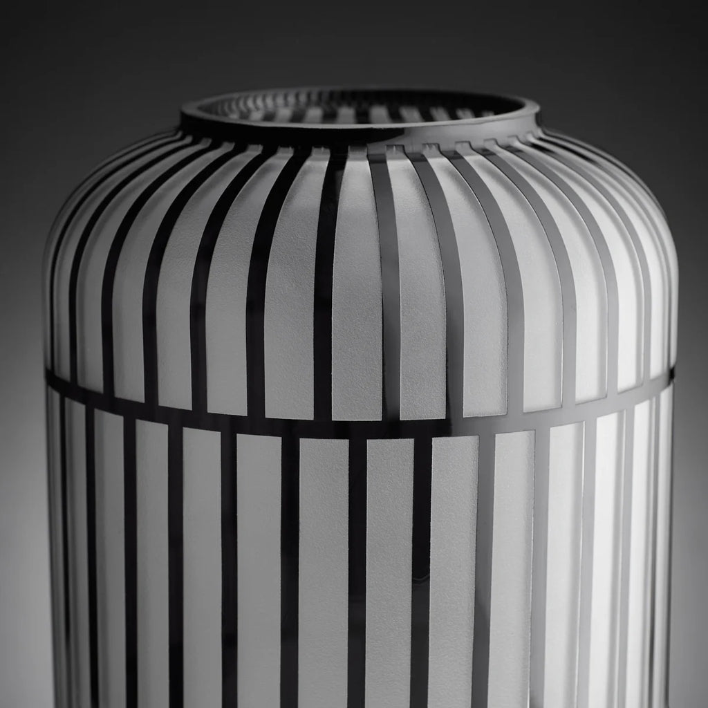 Geometric Drum Glass Vase - Bombay Mercantile