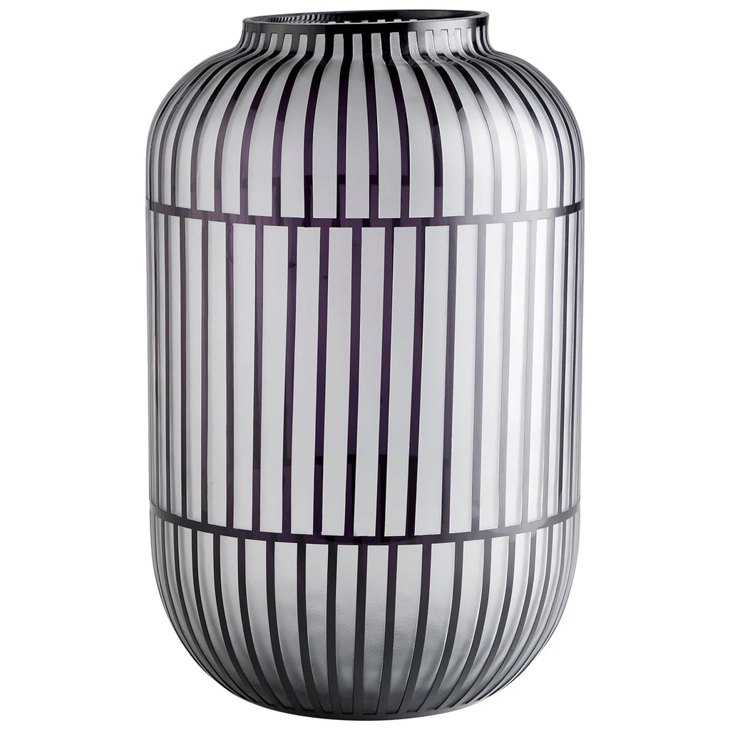 Geometric Drum Glass Vase - Bombay Mercantile