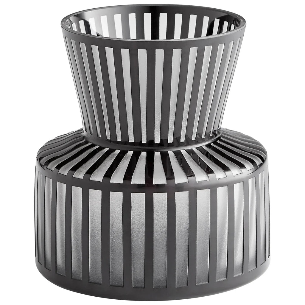 Black and Frost Glass Vase - Bombay Mercantile
