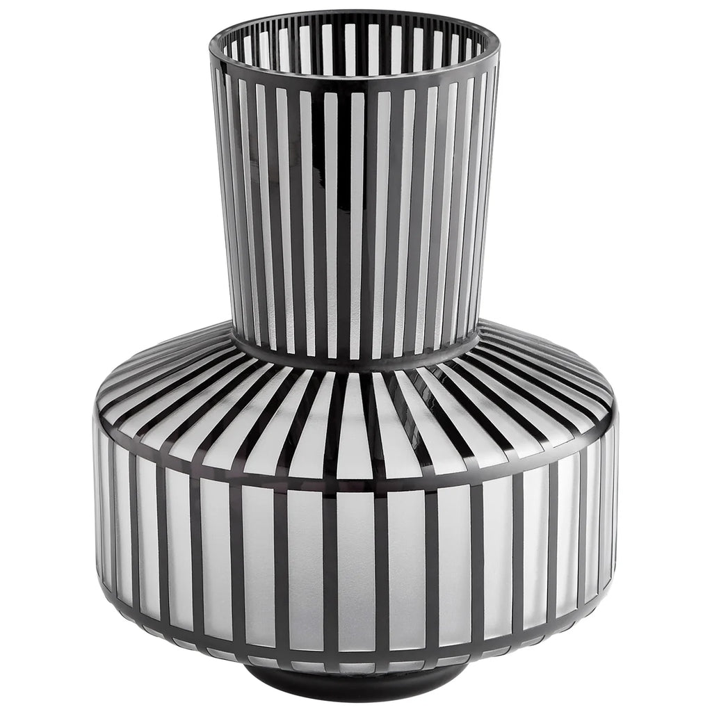 Black and Frost Glass Vase - Bombay Mercantile