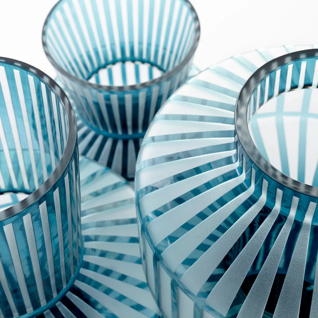 Black and Frost Glass Vase - Bombay Mercantile