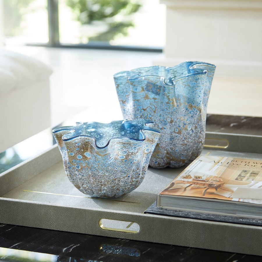Teacup Blue Glass Vase - The Nifty Decor
