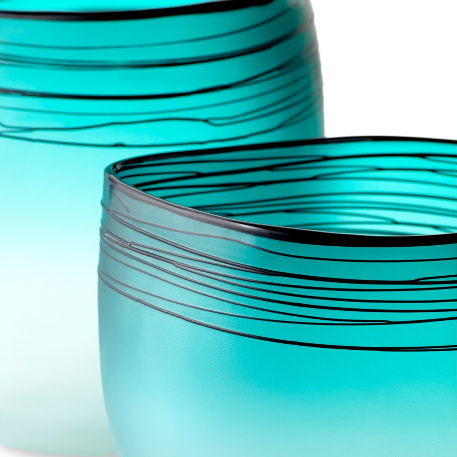Blue frost with embossed swirl - The Nifty Decor