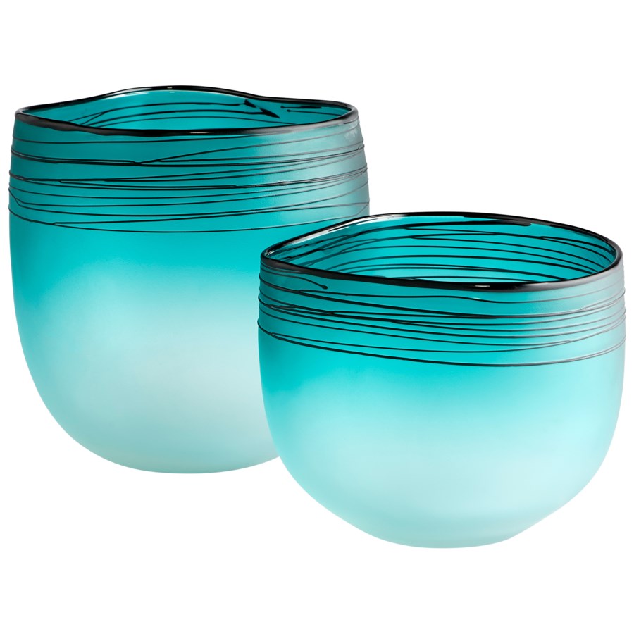 Blue frost with embossed swirl - The Nifty Decor
