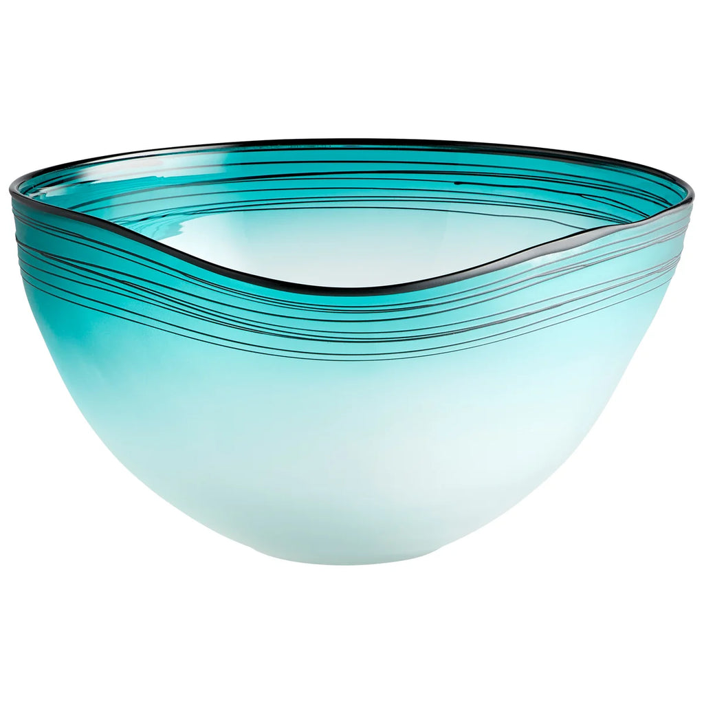 Blue and White Glass Bowl - Bombay Mercantile