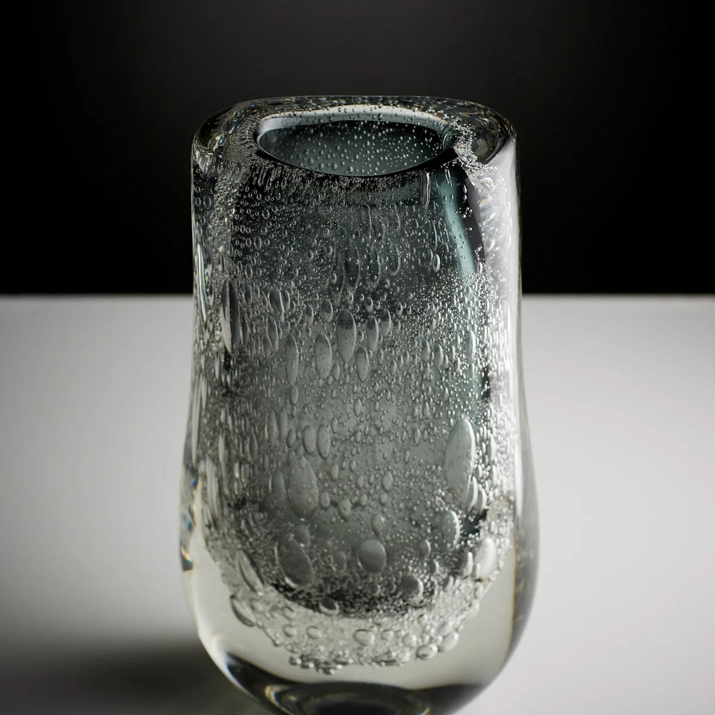 Grey Clear Glass Vase - Bombay Mercantile