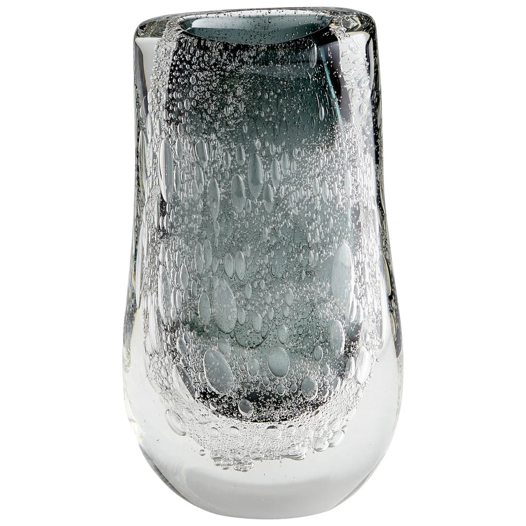 Grey Clear Glass Vase - Bombay Mercantile