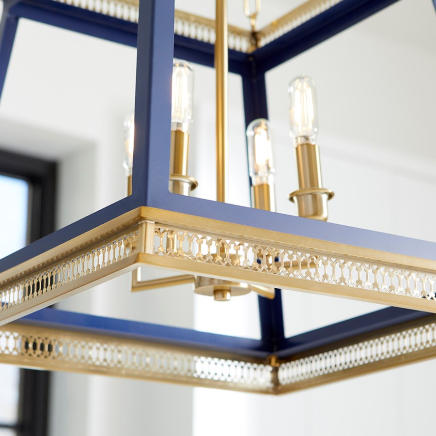 Open frame four light pendant - The Nifty Decor