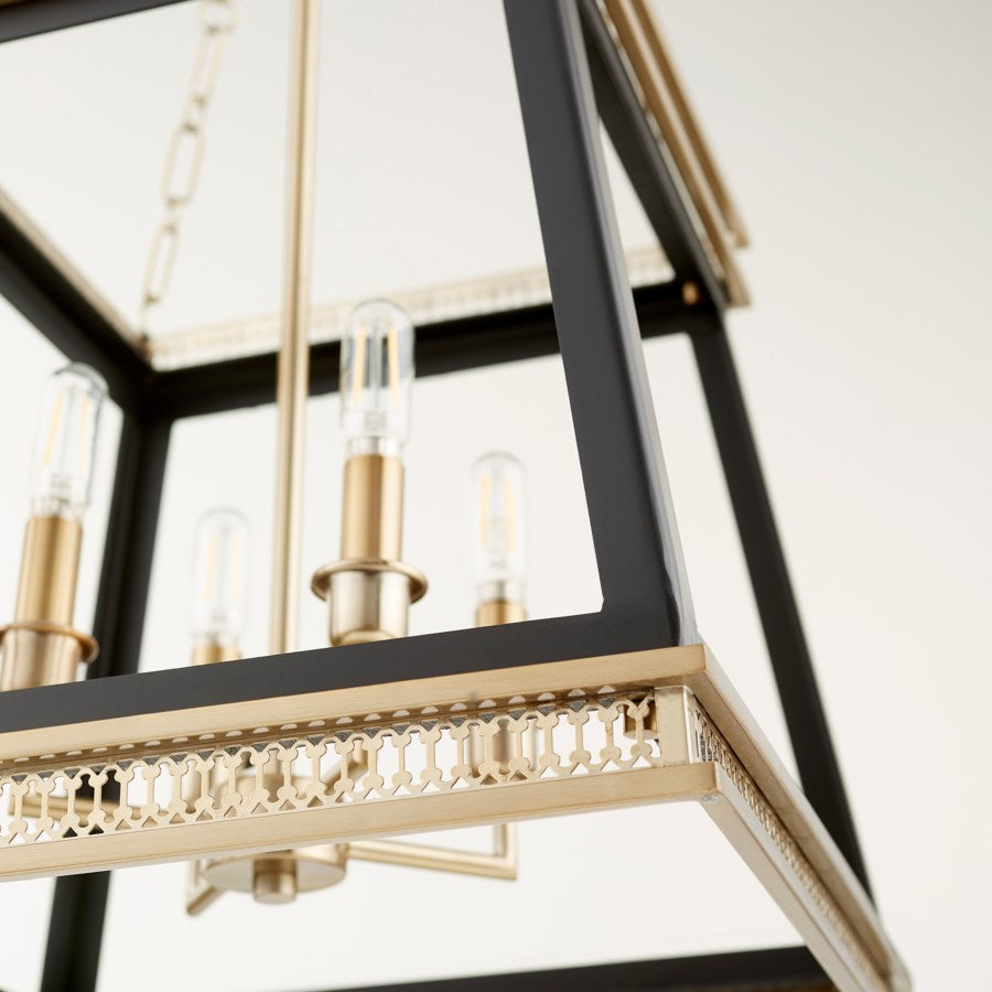 Open frame four light pendant - The Nifty Decor