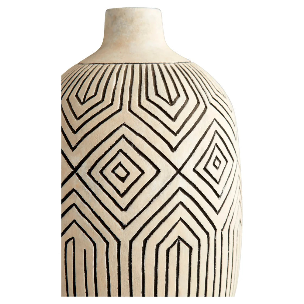 Light Labyrinth Vase | White - Small - Bombay Mercantile