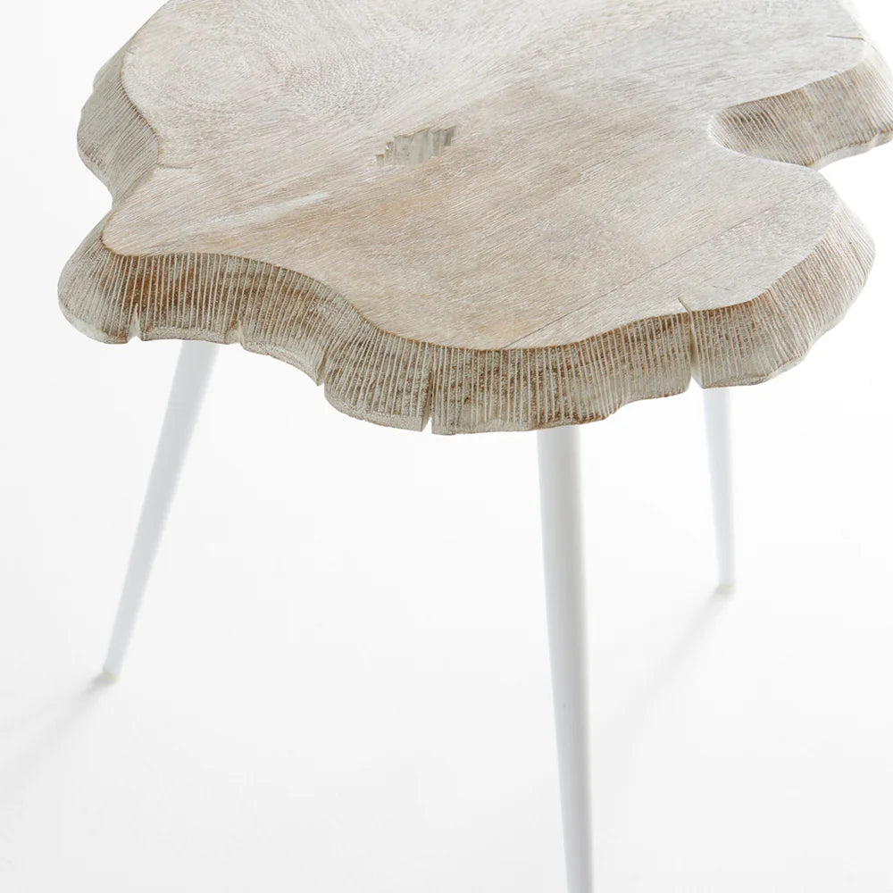 Whitewash Palmer Side Table - Bombay Mercantile