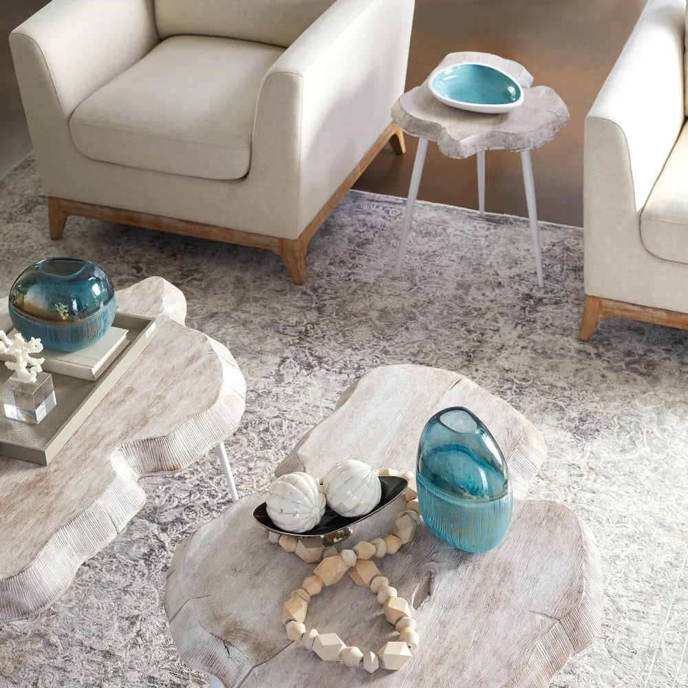 Whitewash Palmer Side Table - Bombay Mercantile