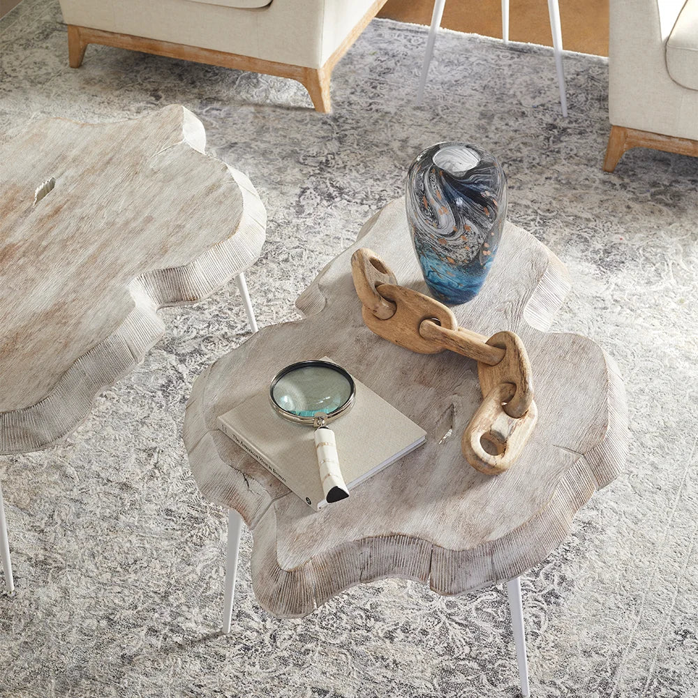 Whitewash Palmer Coffee Table - Bombay Mercantile