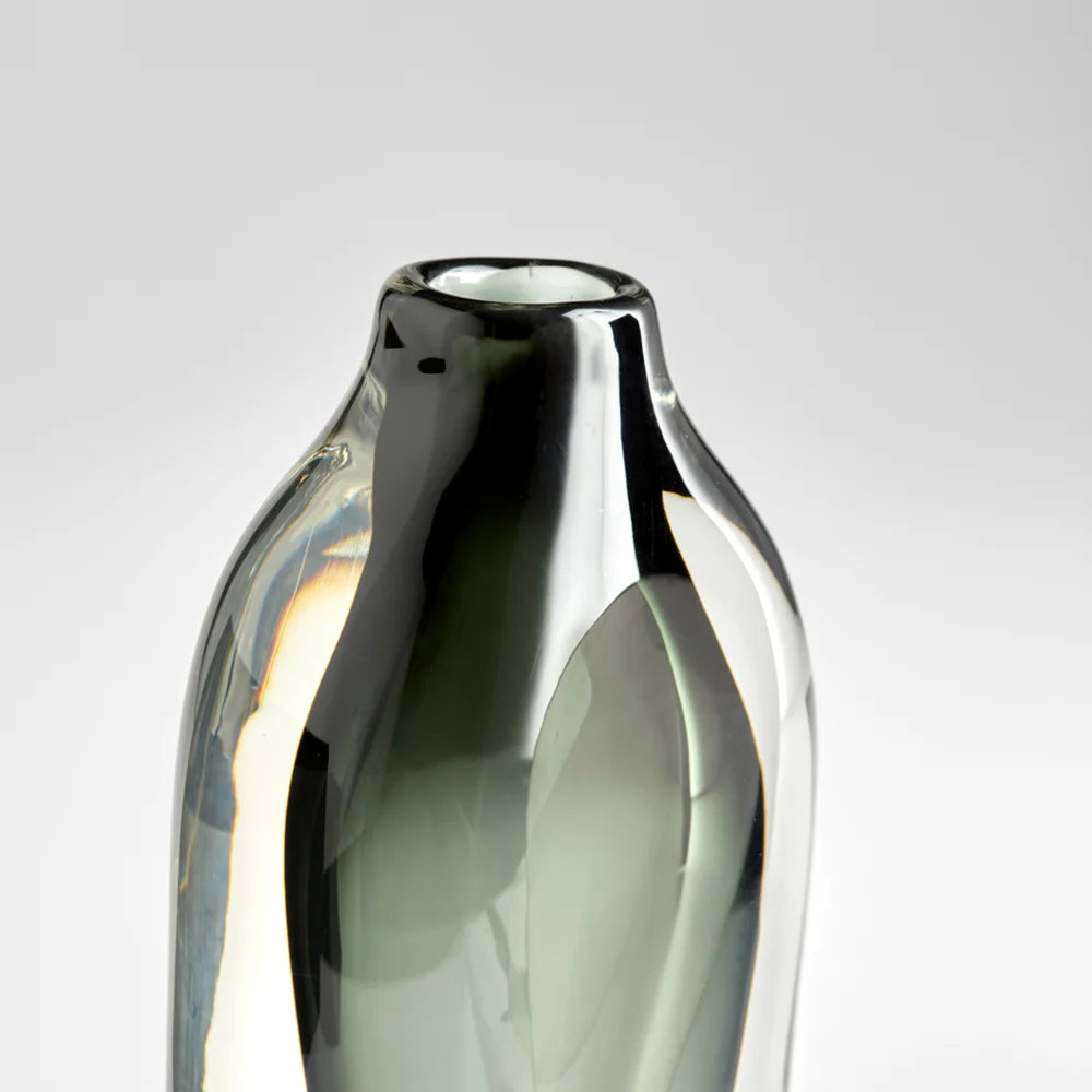 Grey/Clear Moraea Vase - Bombay Mercantile