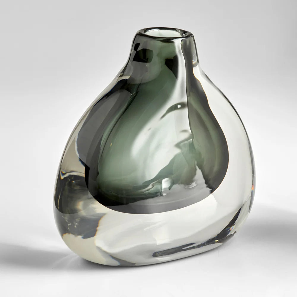 Grey/Clear Moraea Vase - Bombay Mercantile