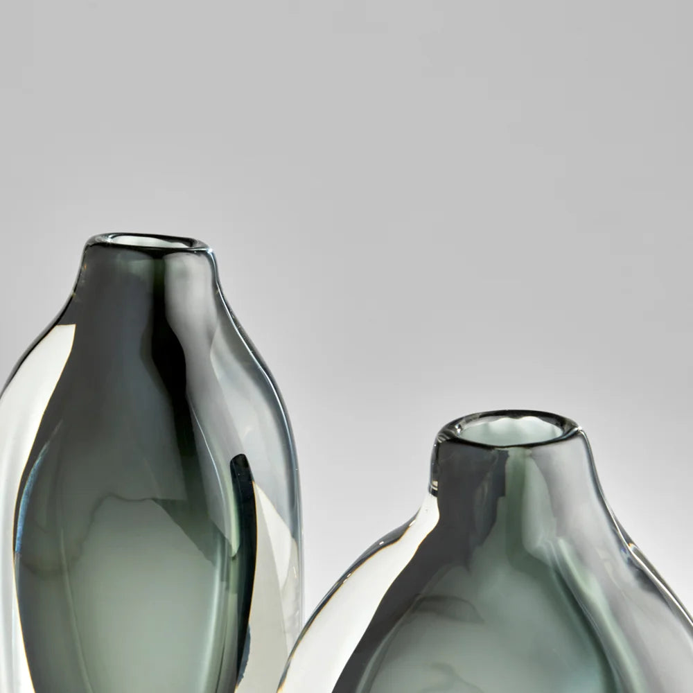Grey/Clear Moraea Vase - Bombay Mercantile