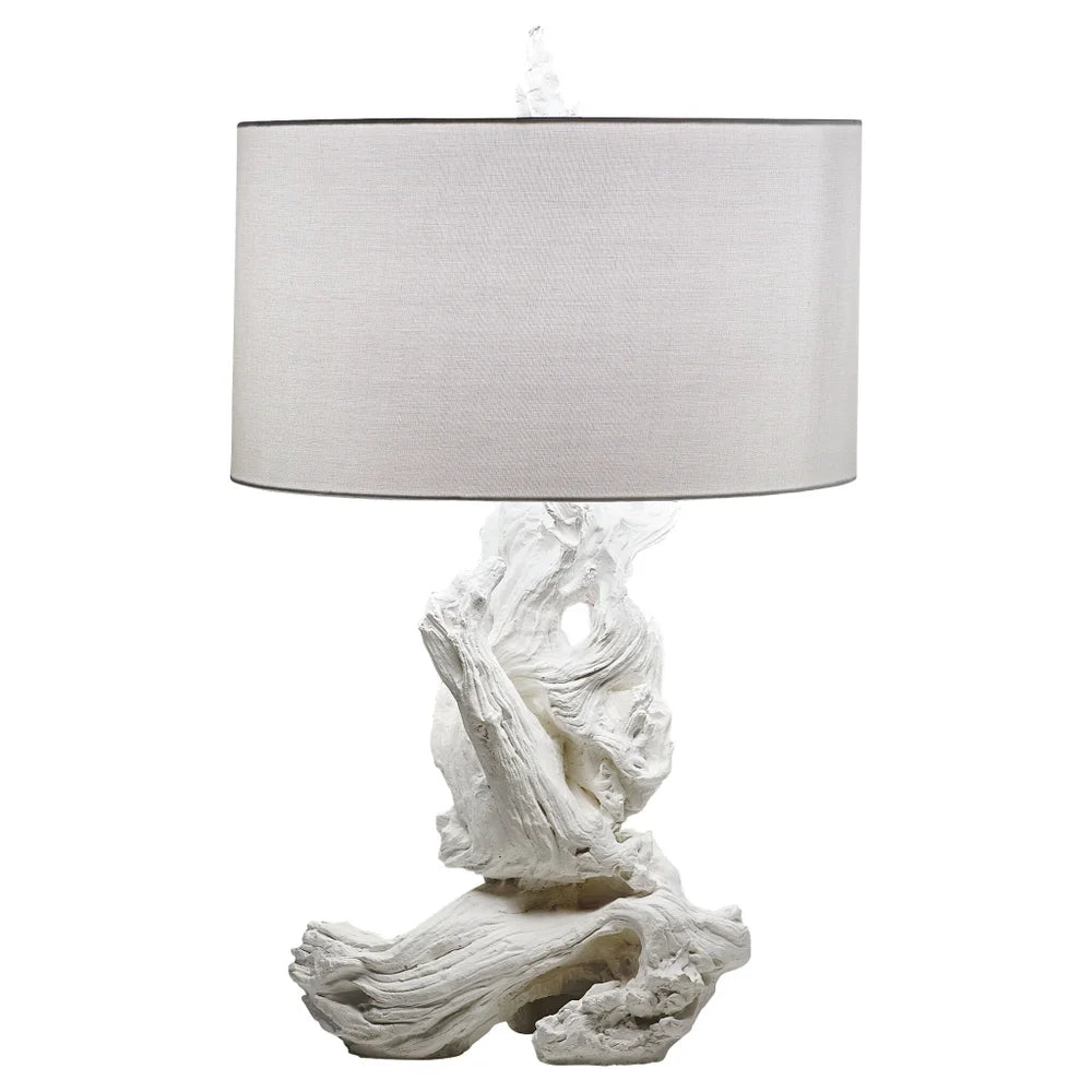 White Driftwood Table Lamp - Bombay Mercantile