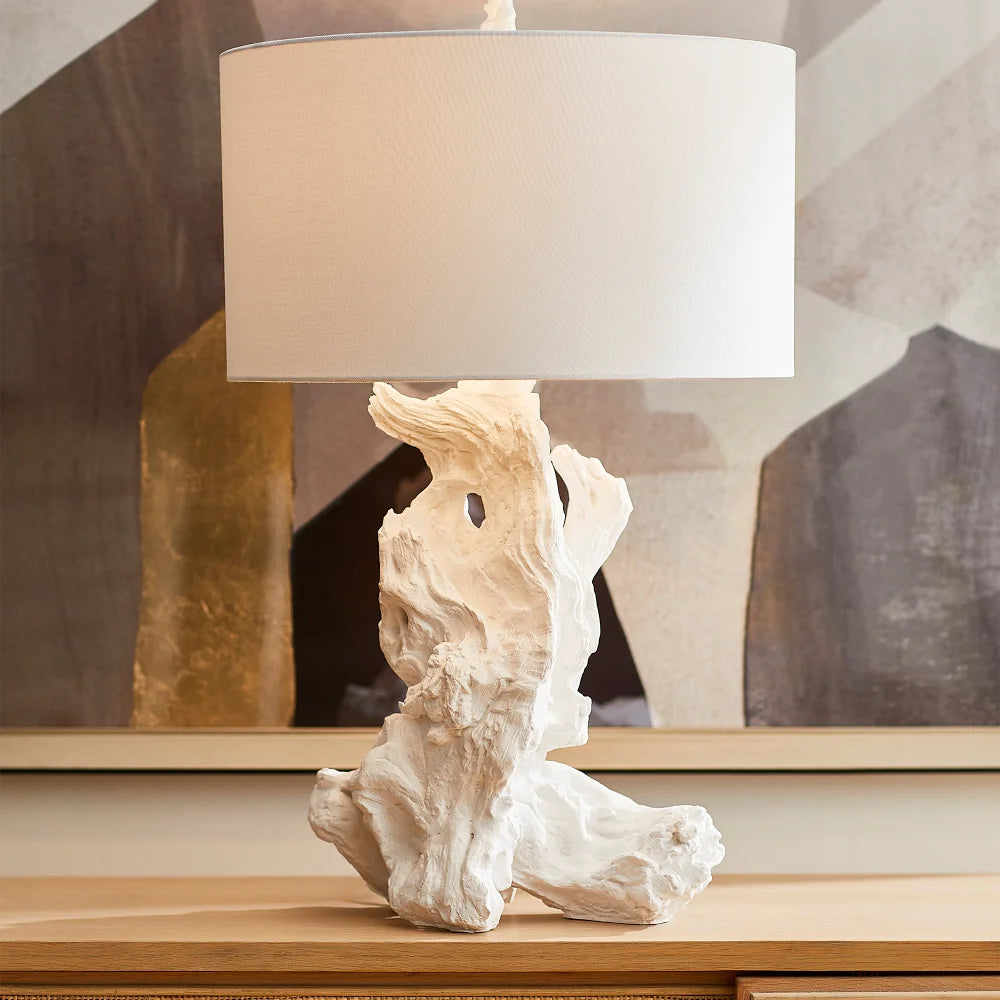 White Driftwood Table Lamp - Bombay Mercantile