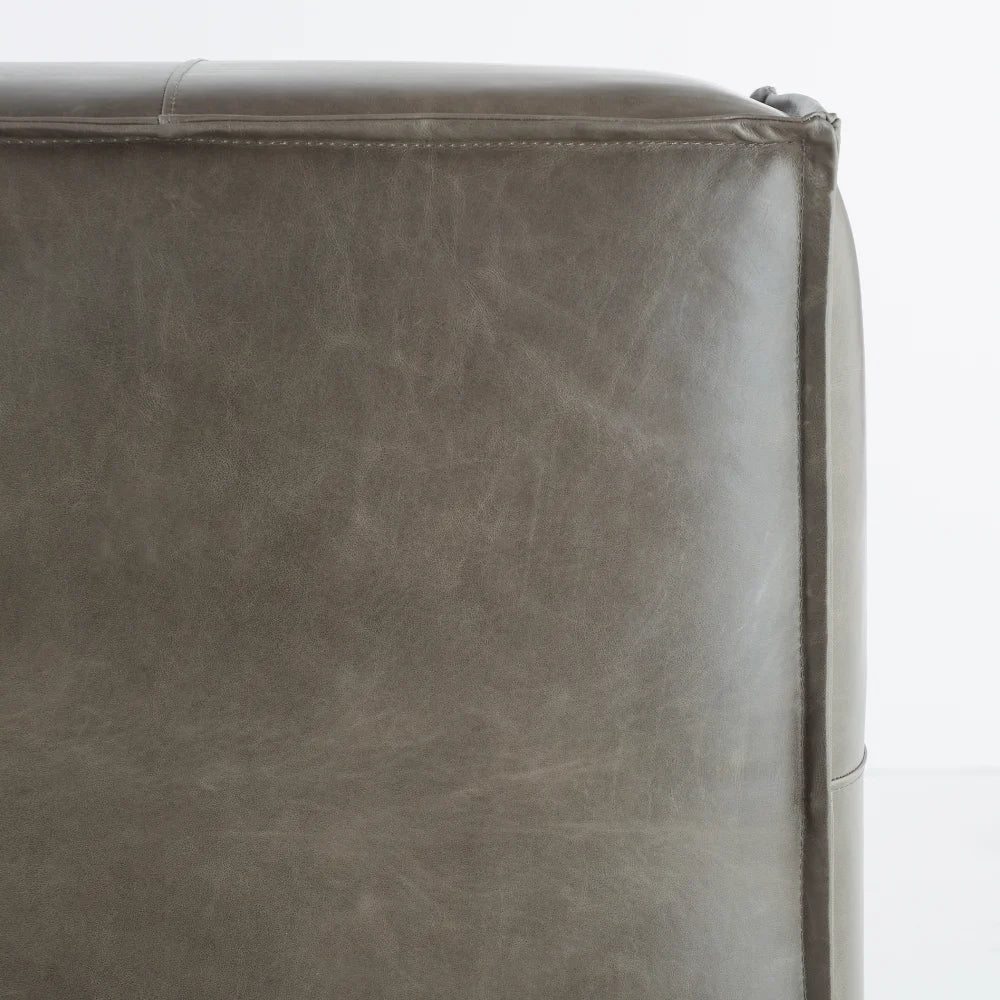 Grey Lusso Square Pouf - Bombay Mercantile