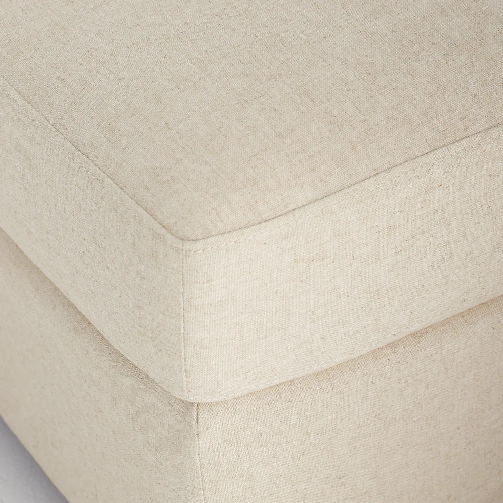 White Sovente Ottoman - Bombay Mercantile
