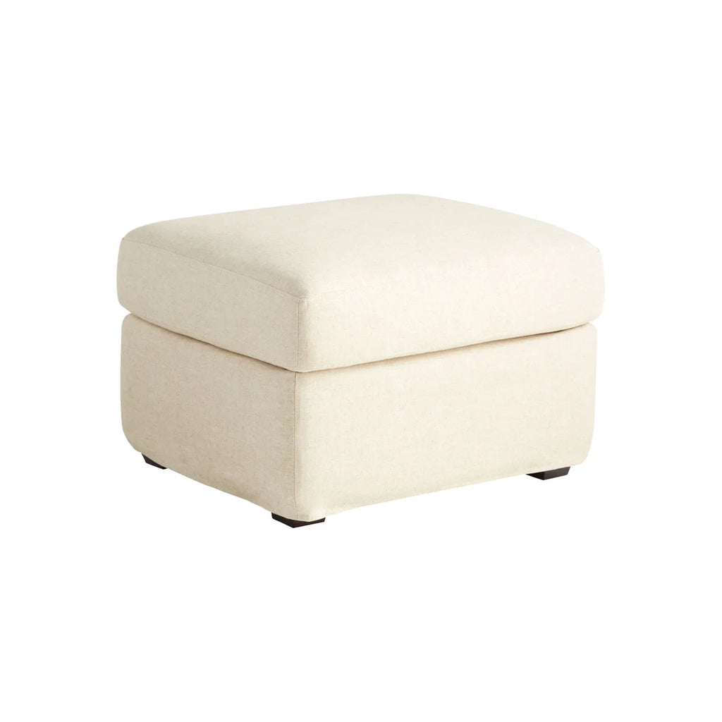 White Sovente Ottoman - Bombay Mercantile