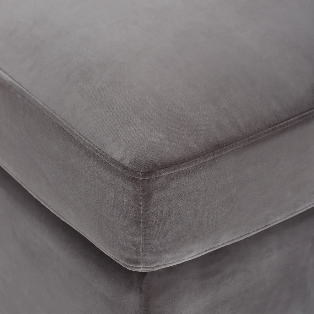 Grey Sovente Ottoman - Bombay Mercantile