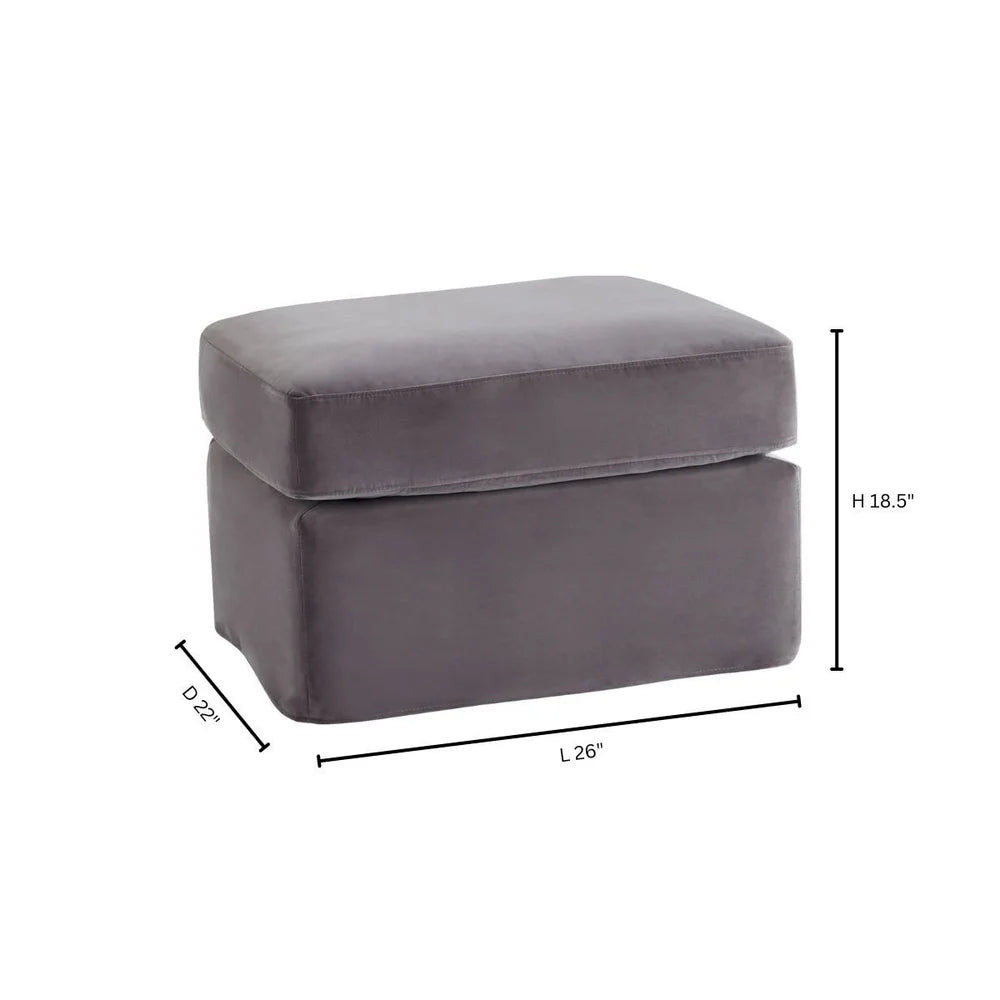 Grey Sovente Ottoman - Bombay Mercantile