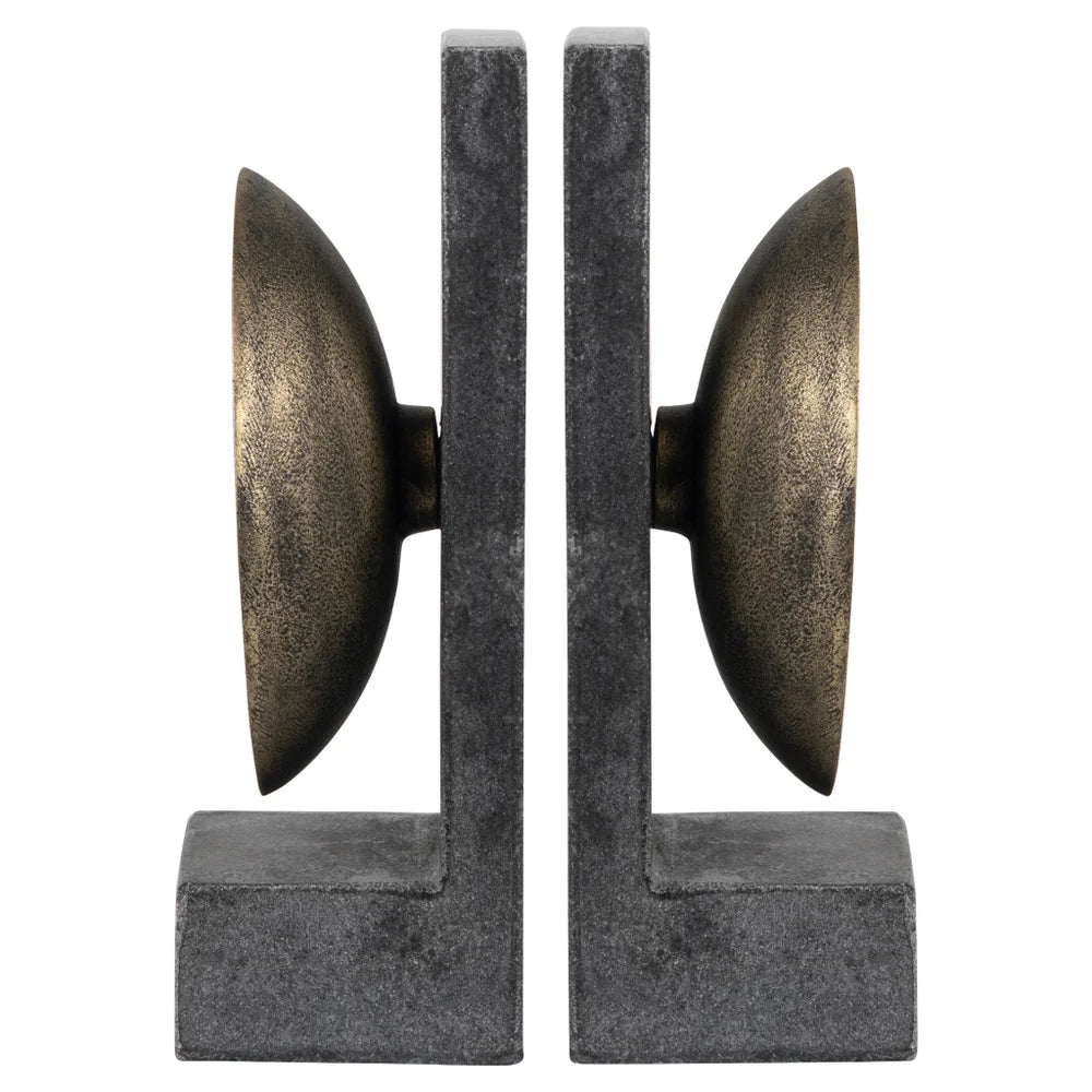 Black & Brass Taal Bookends - Bombay Mercantile