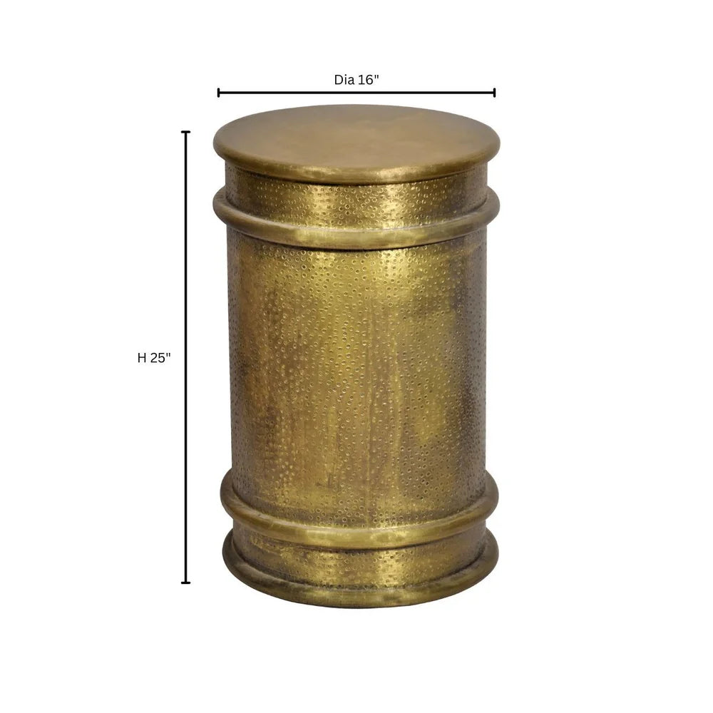 Gavel Accent Table, Brass - Bombay Mercantile