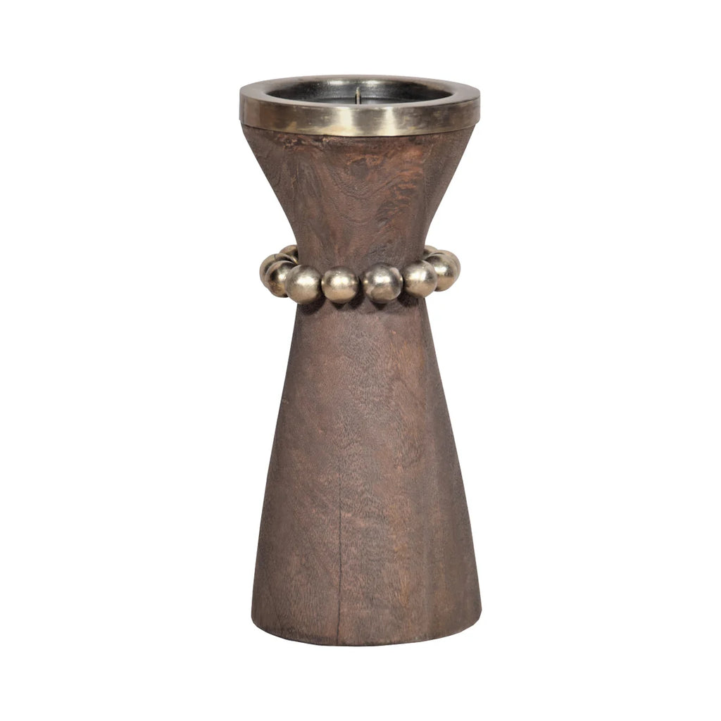 Parvati Candleholder, Grey - Bombay Mercantile