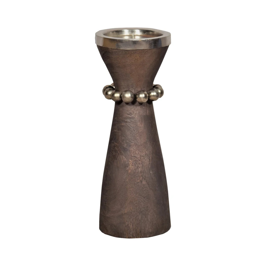 Parvati Candleholder, Grey - Bombay Mercantile