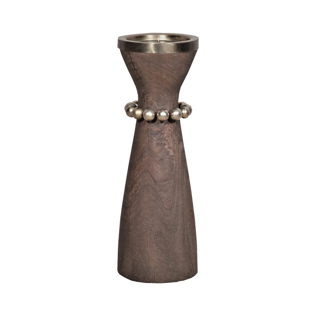Parvati Candleholder, Grey - Bombay Mercantile